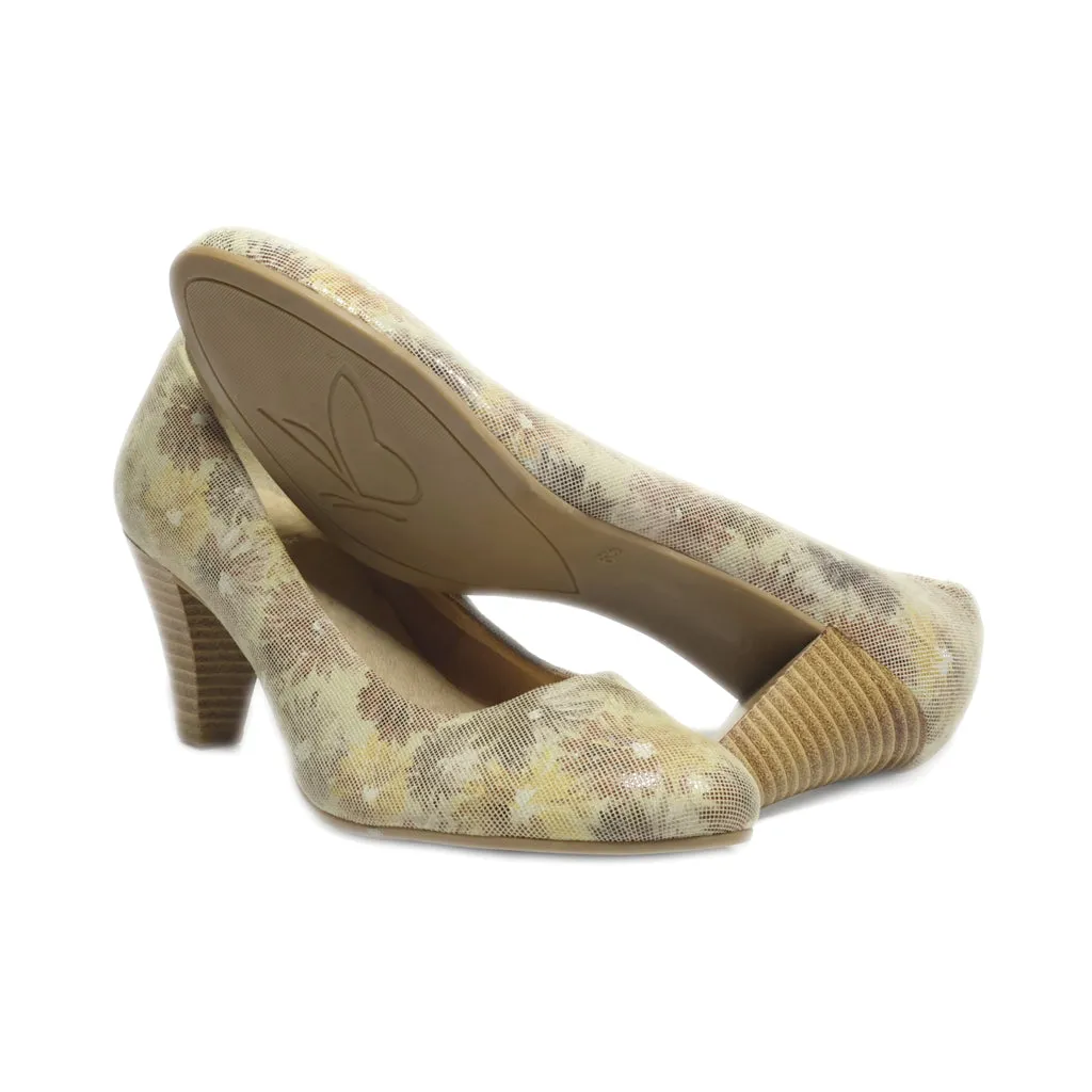 Caprice High-Heel Shoes Leather Beige Colour For Women