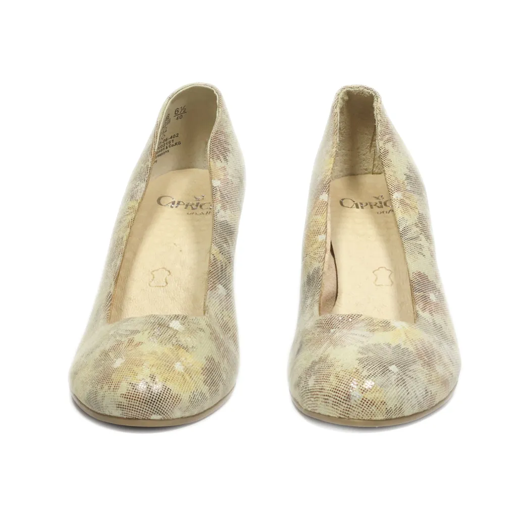 Caprice High-Heel Shoes Leather Beige Colour For Women