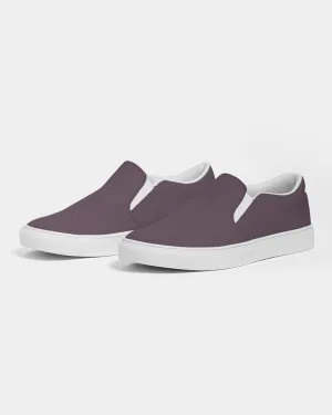 Dark Magenta Brown Slip-On Canvas Sneakers | Men's | Dark Pale Pastel Magenta Brown | C0M30Y0K80