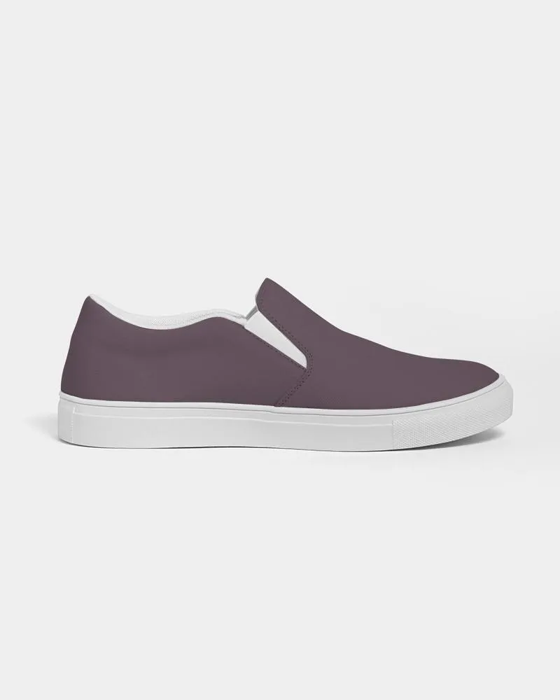 Dark Magenta Brown Slip-On Canvas Sneakers | Men's | Dark Pale Pastel Magenta Brown | C0M30Y0K80