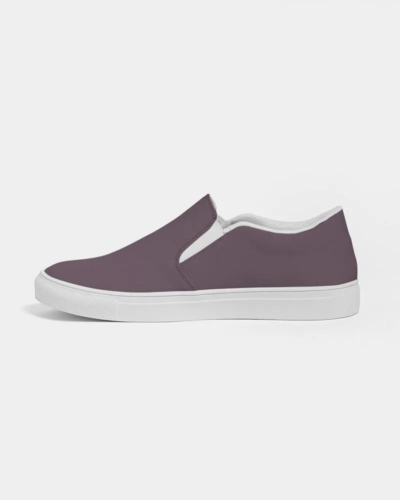 Dark Magenta Brown Slip-On Canvas Sneakers | Men's | Dark Pale Pastel Magenta Brown | C0M30Y0K80