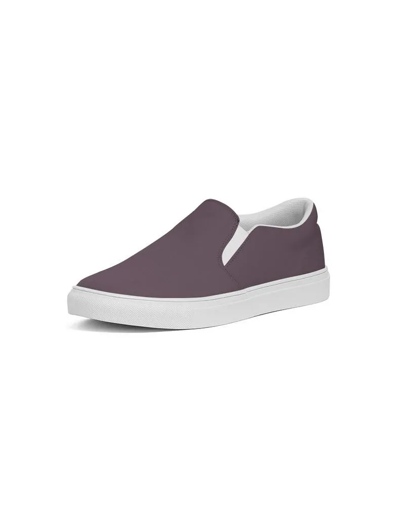 Dark Magenta Brown Slip-On Canvas Sneakers | Men's | Dark Pale Pastel Magenta Brown | C0M30Y0K80