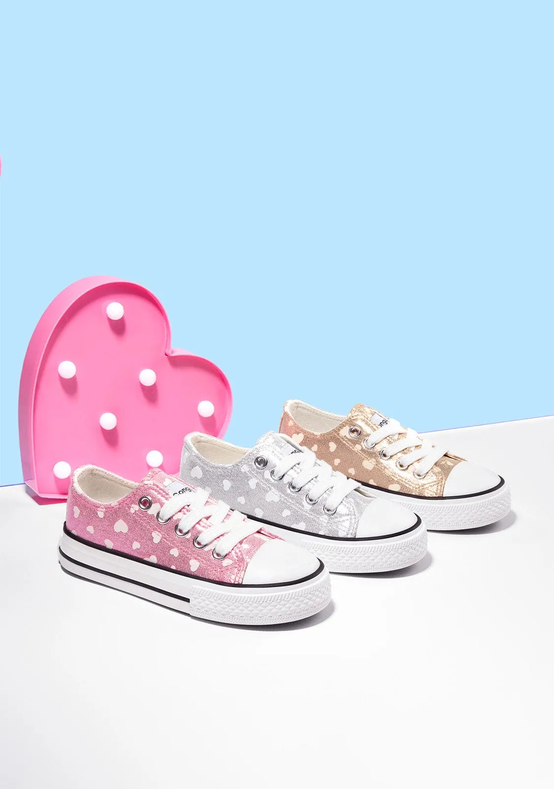 Girl's Platium Glows in the Dark Sneakers
