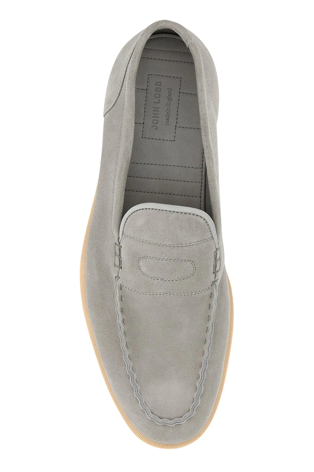 Light grey suede Pace loafers