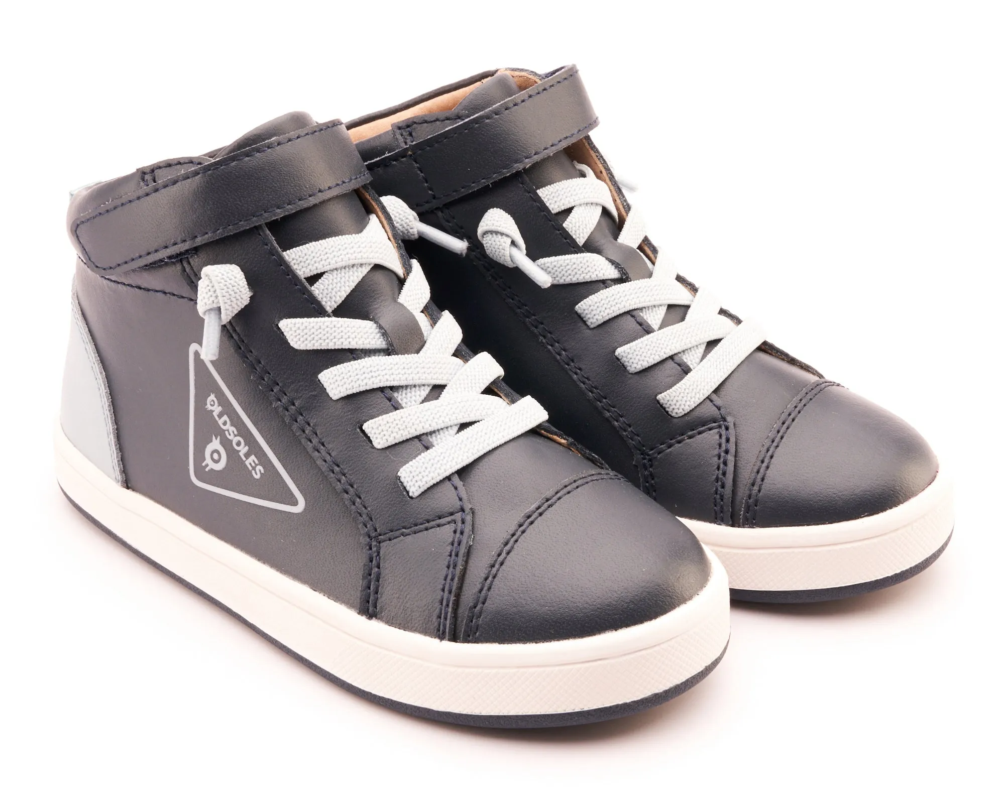 Old Soles Boy's 1000 Brigade High Top Casual Shoes - Navy / Dusty Blue / White Navy Sole