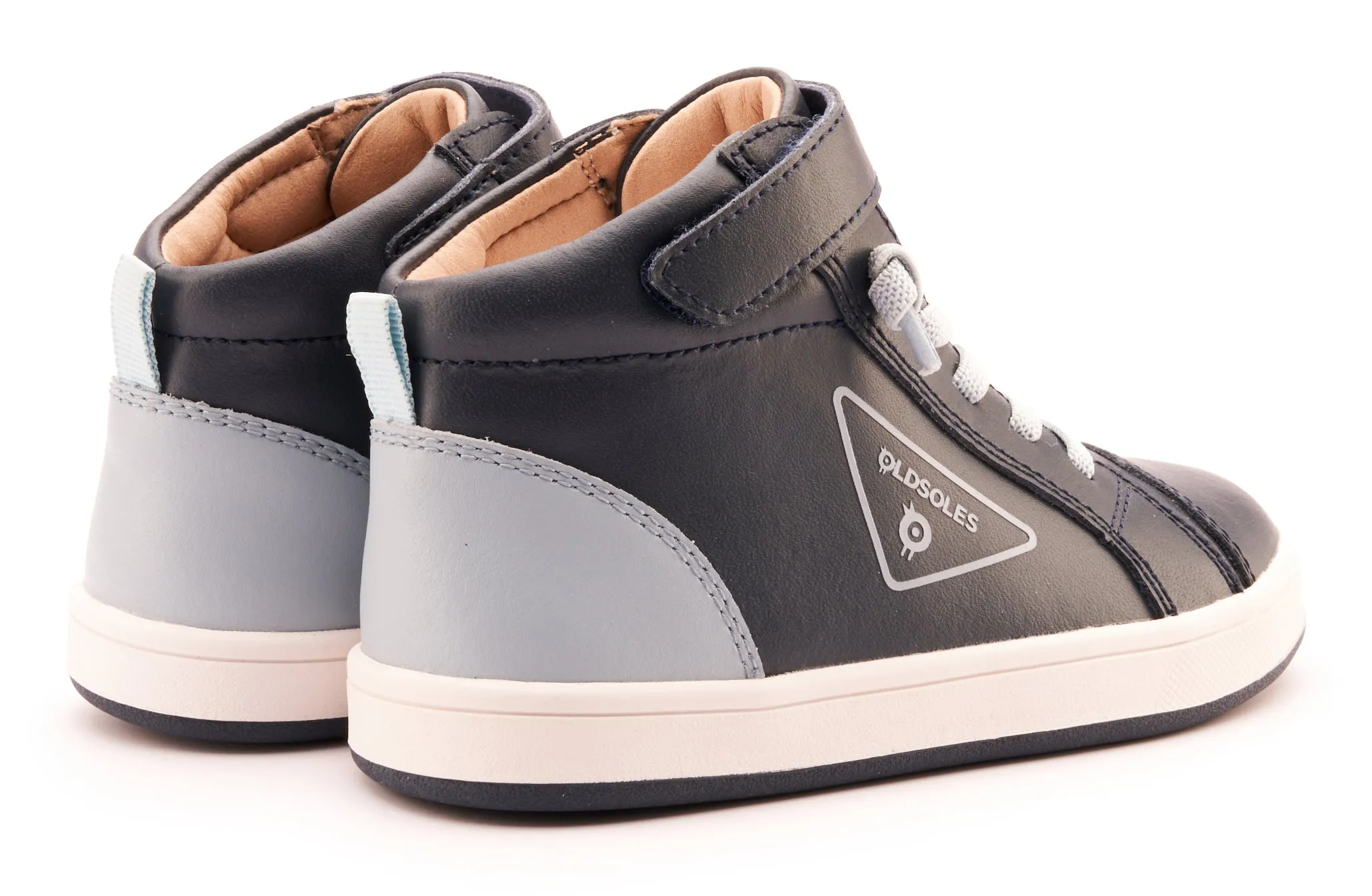 Old Soles Boy's 1000 Brigade High Top Casual Shoes - Navy / Dusty Blue / White Navy Sole