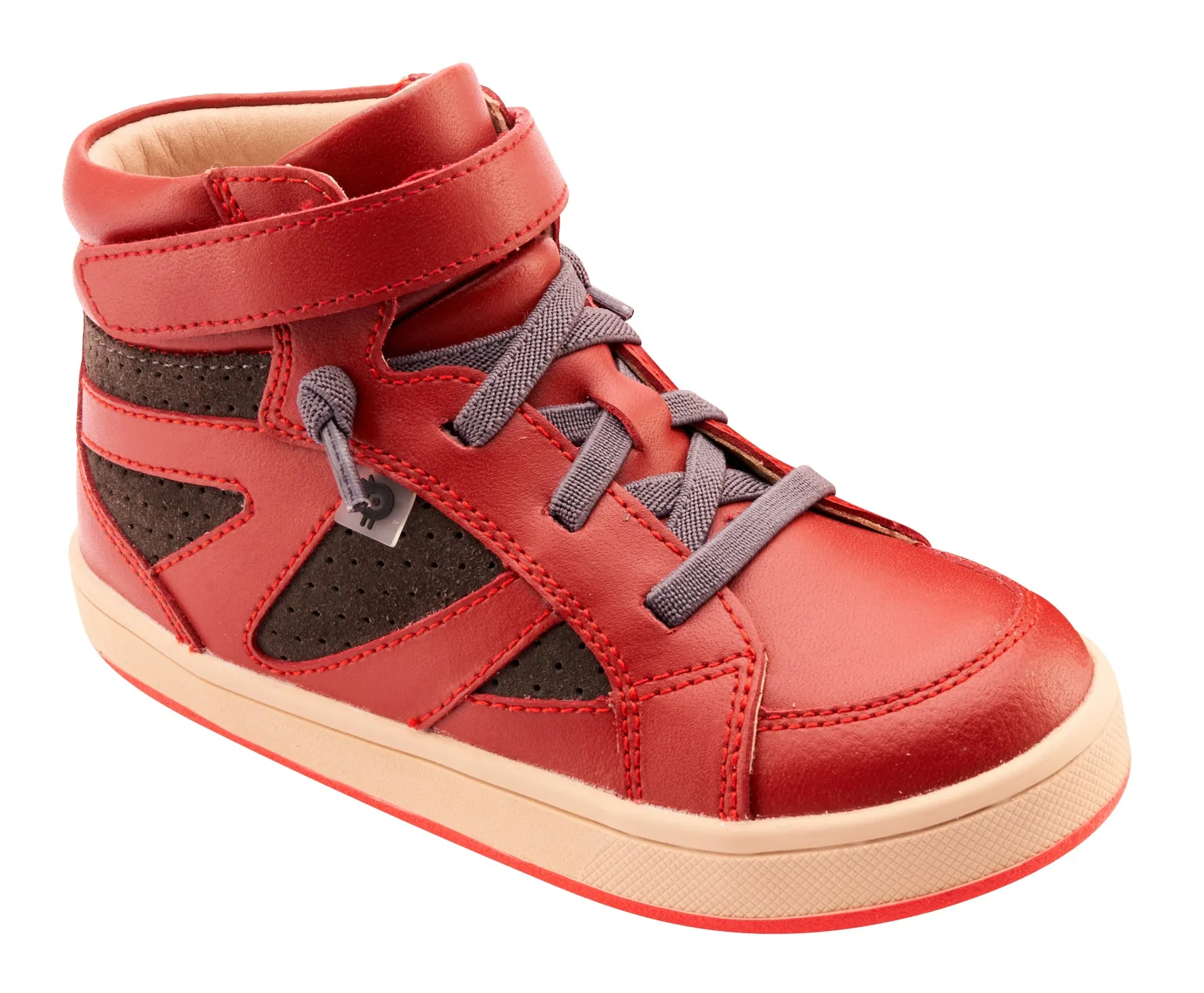 Old Soles Boy's & Girl's 1004 Sole Base Casual Shoes - Red / Dark Grey Suede / Natural Red Sole
