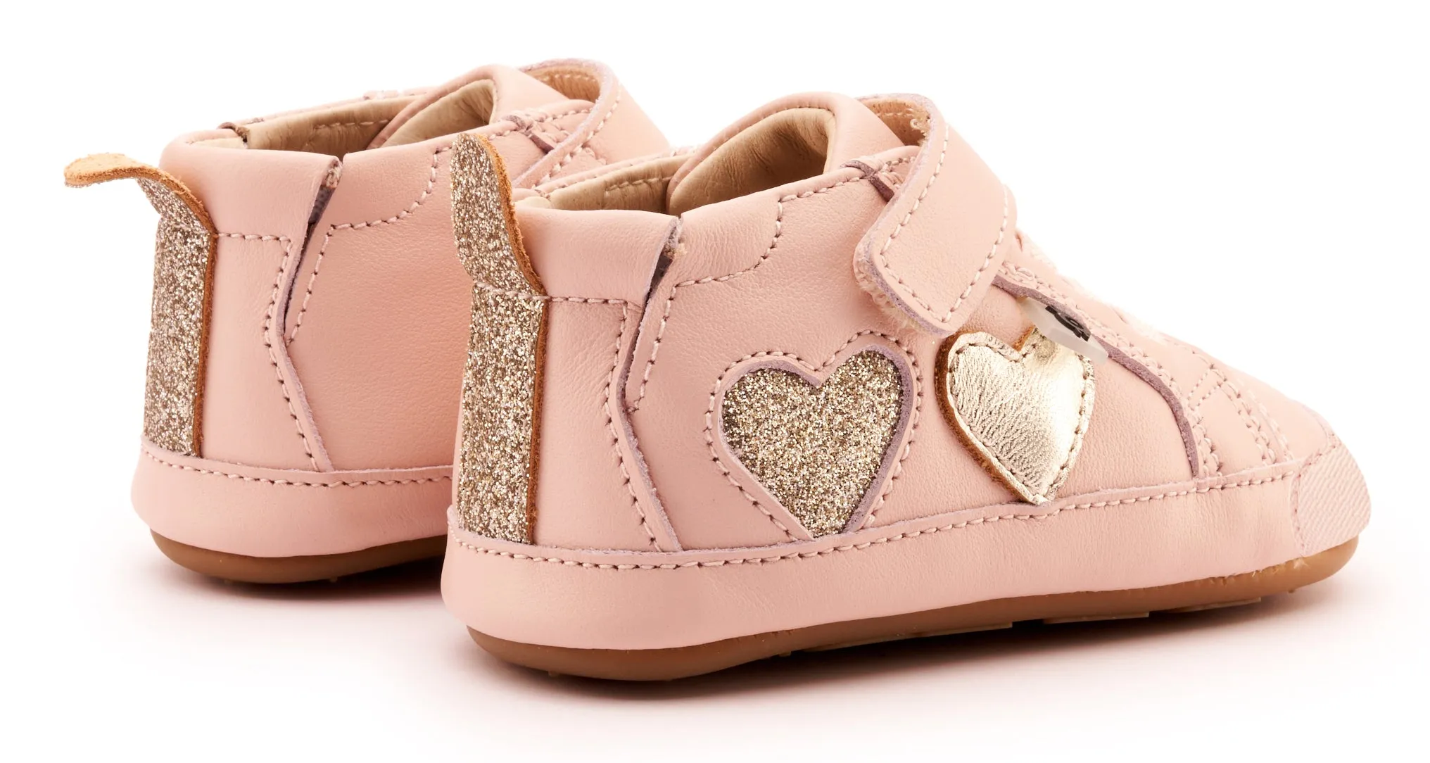 Old Soles Girl's 0072RT Harper Casual Shoes - Powder Pink / Gold / Glam Gold