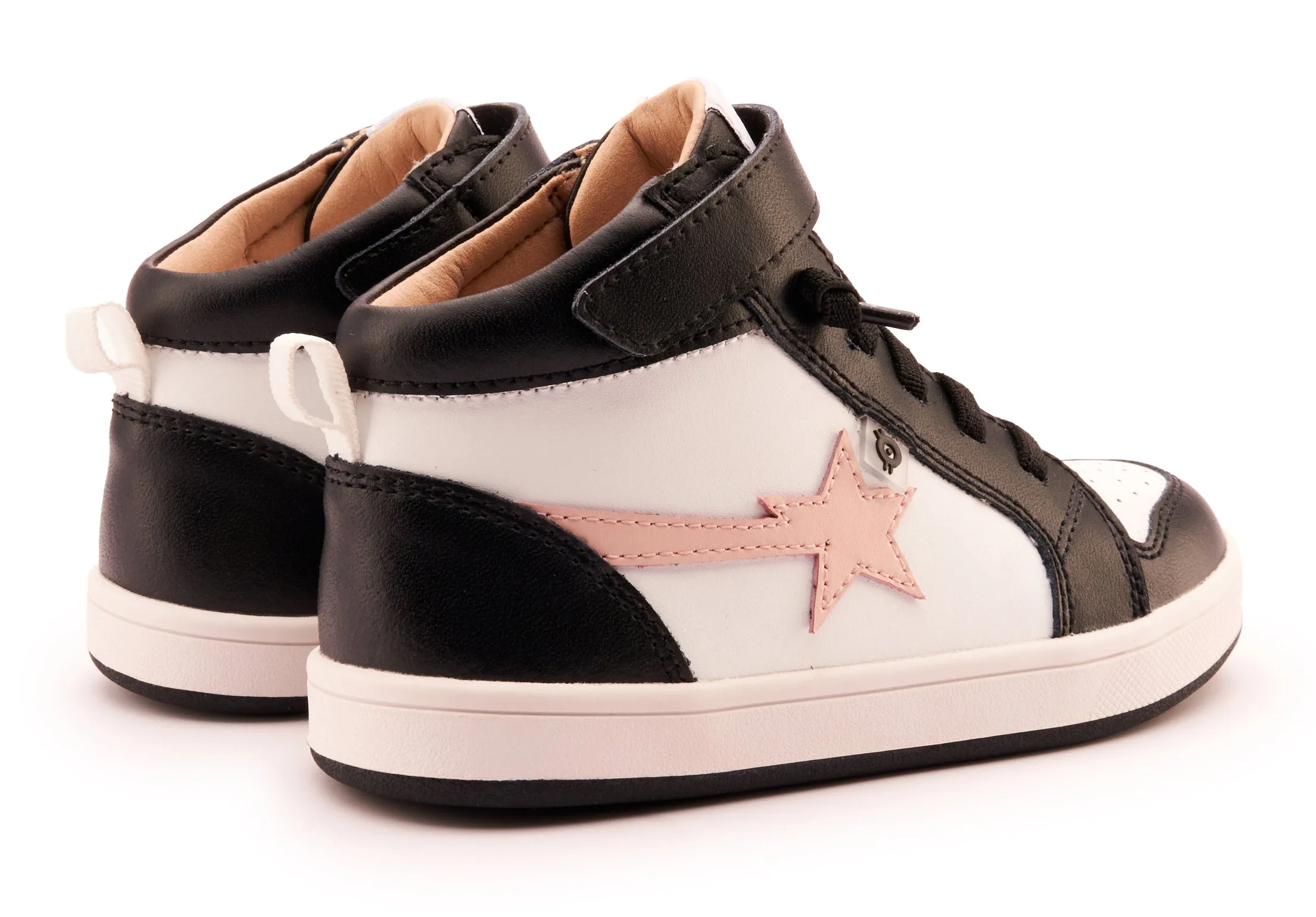 Old Soles Girl's 1007 Team-Star Casual Shoes - Snow / Powder Pink / Black / White Black Sole