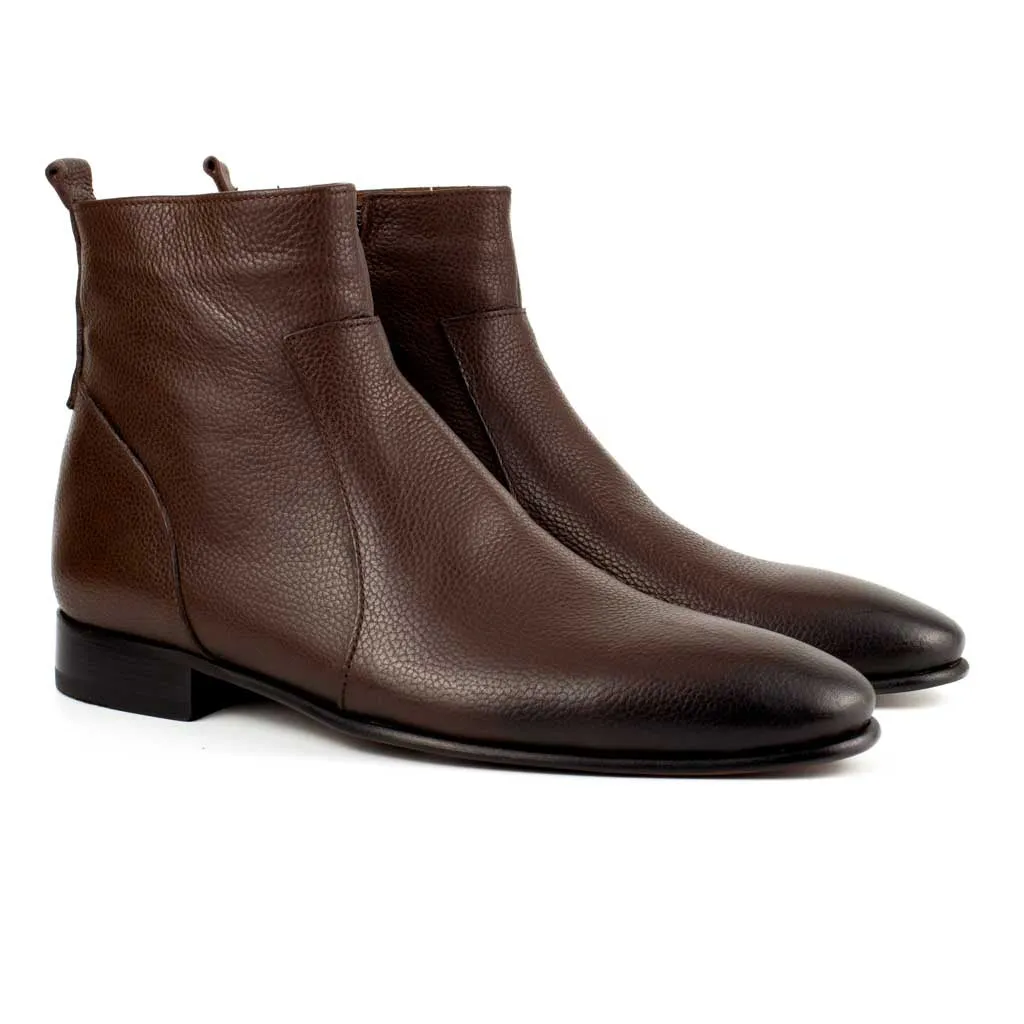 Raphael Tobacco Men's Chelsea Genuine Leather Boots - Leather Sole