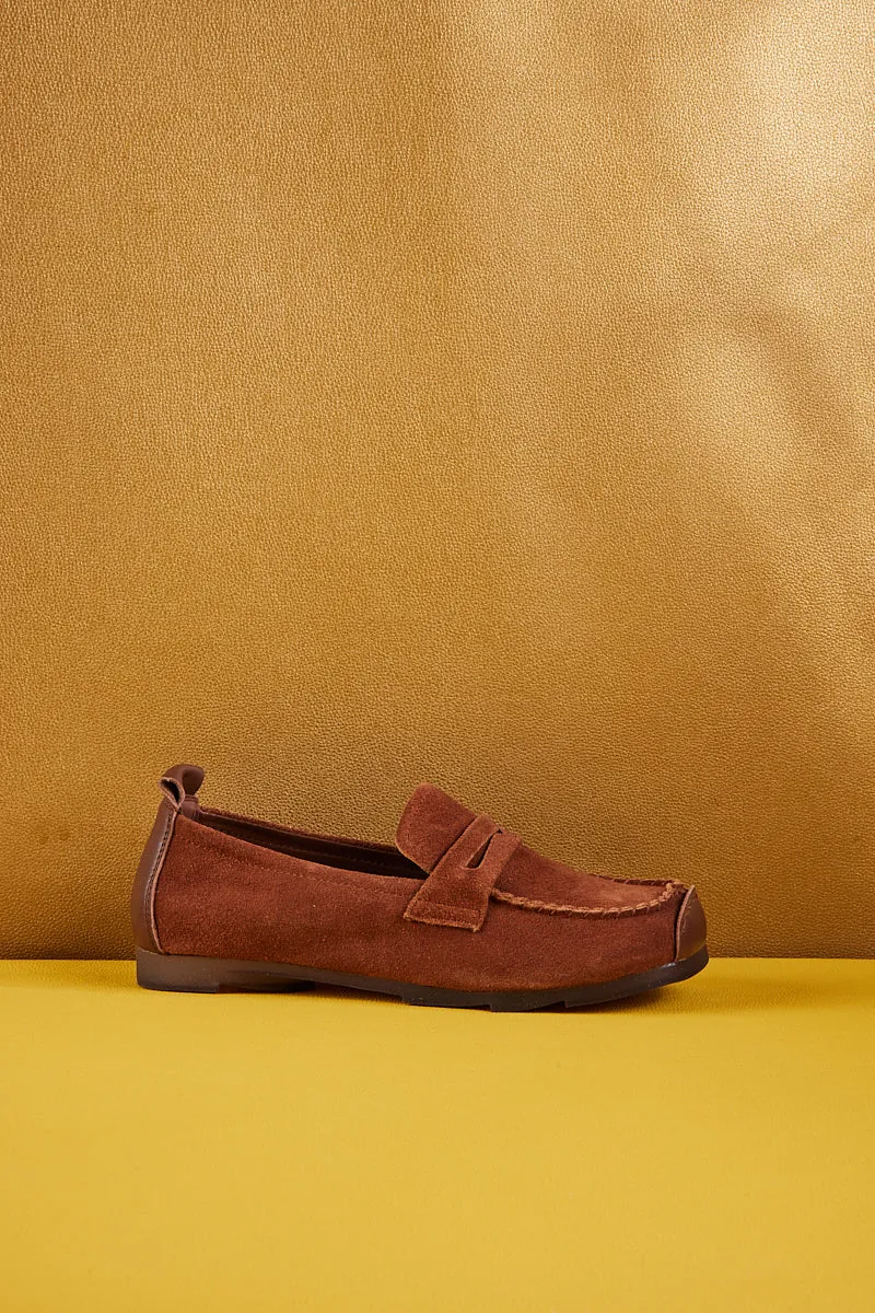 Rumour Has It | Walk It Suede Moccasin Loafer - Brown