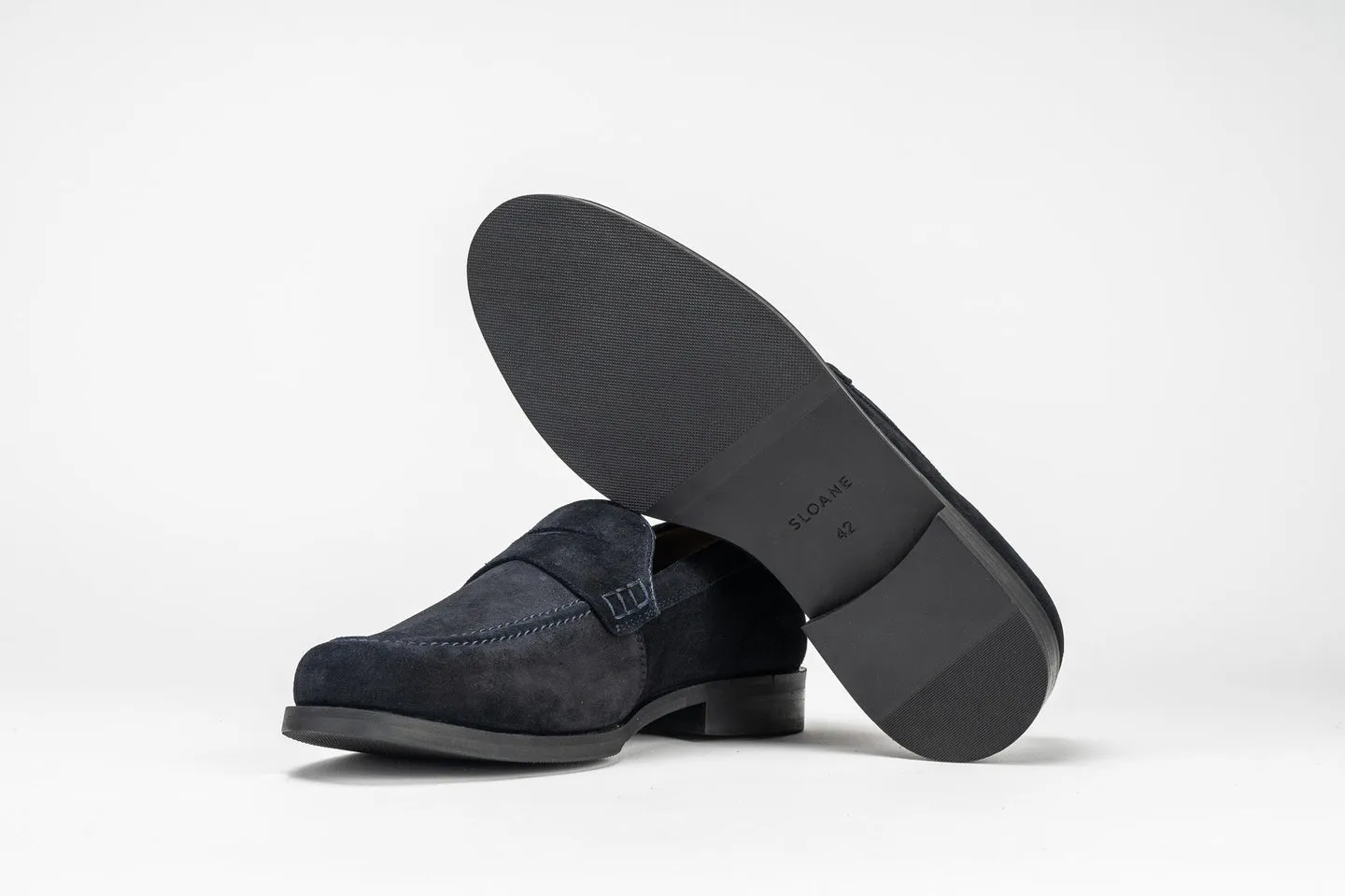 Sloane Mens Seve Suede Loafers Navy