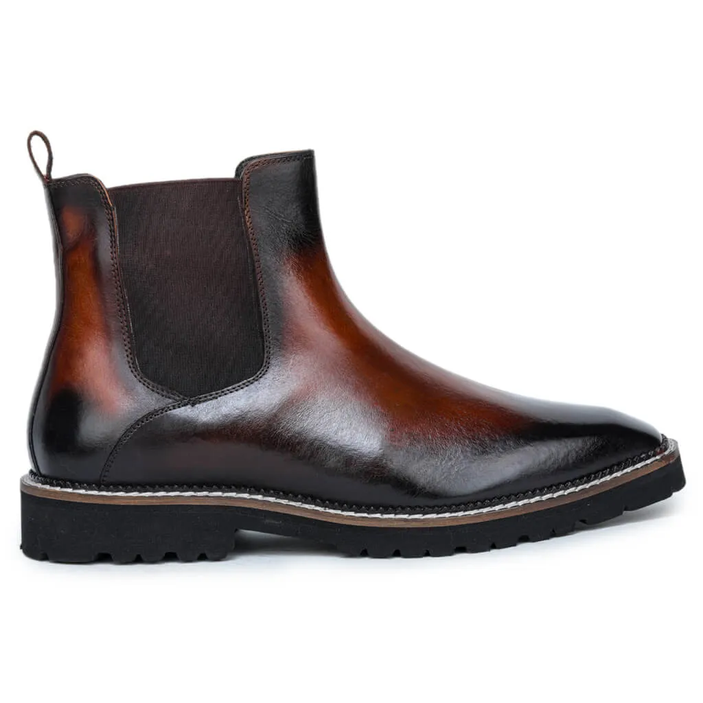 Trailblazing Brown and Black Chelsea Boots for Men