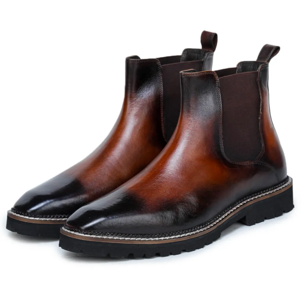 Trailblazing Brown and Black Chelsea Boots for Men