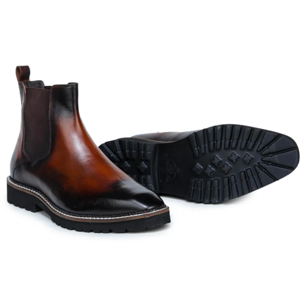 Trailblazing Brown and Black Chelsea Boots for Men
