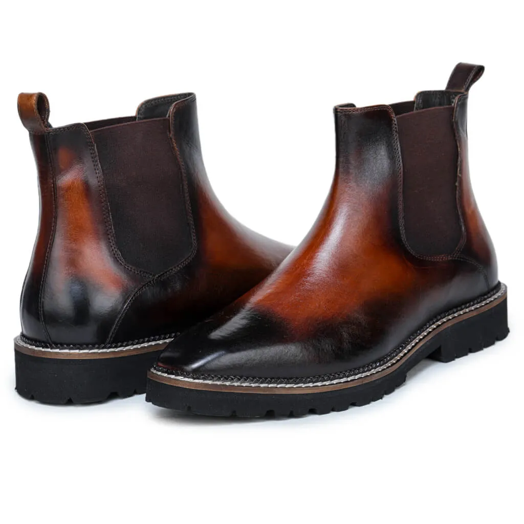 Trailblazing Brown and Black Chelsea Boots for Men