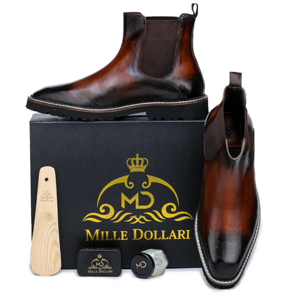 Trailblazing Brown and Black Chelsea Boots for Men