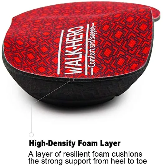 Walk-Hero | Plantar Fasciitis Feet Insoles Arch Supports Orthotics Inserts | Red
