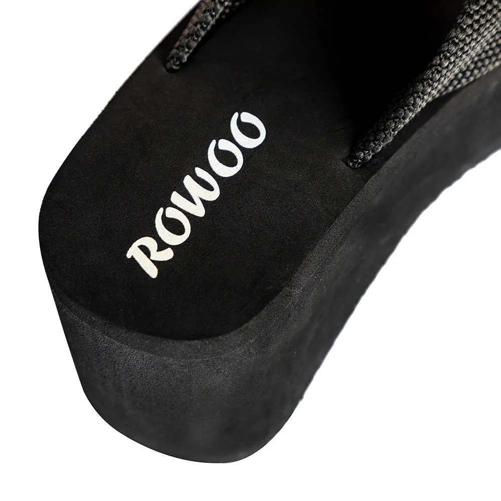 Women's Platform Wedges Webbing Flip Flops Designer Beach Sandals