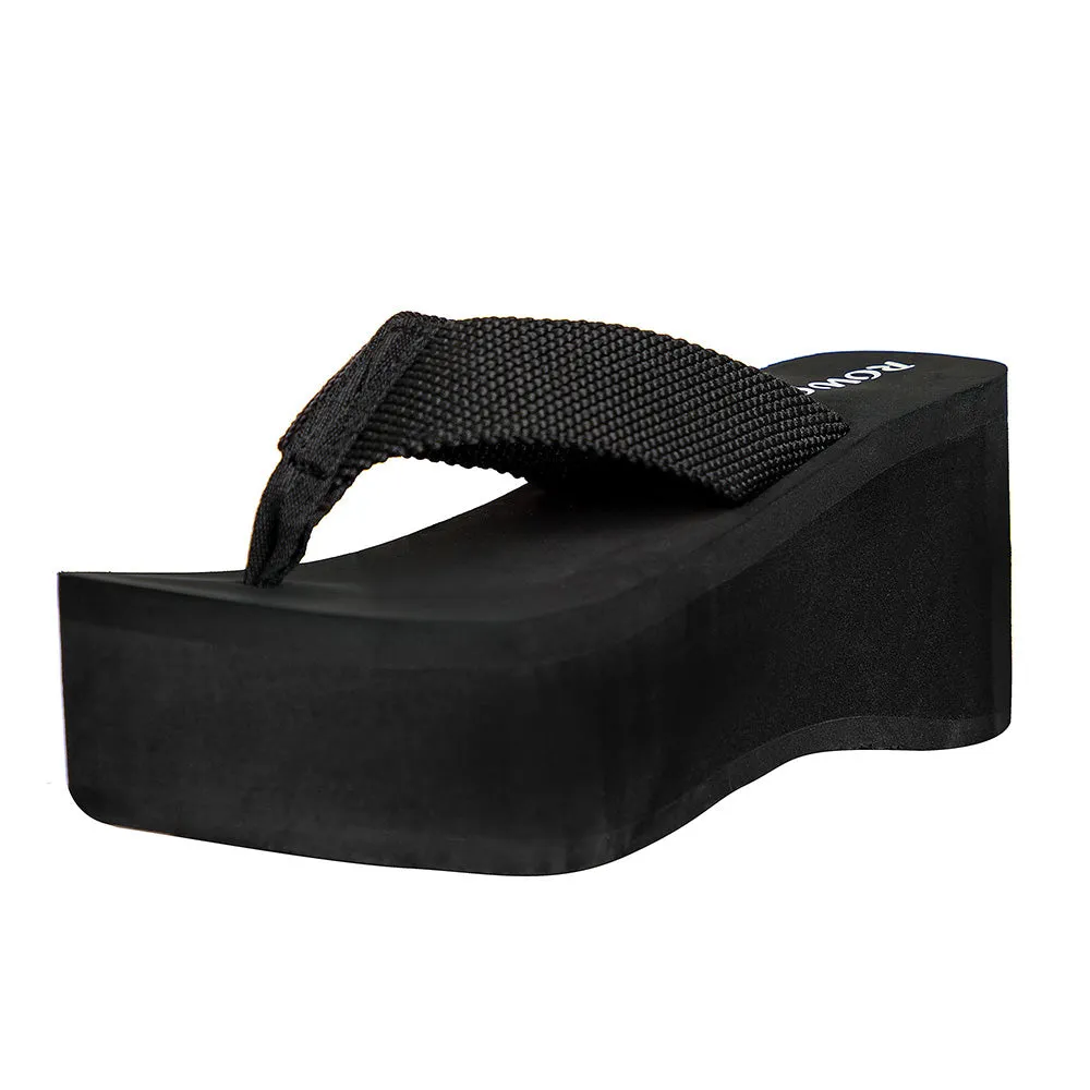 Women's Platform Wedges Webbing Flip Flops Designer Beach Sandals